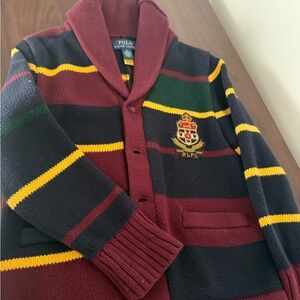Polo by Ralph Lauren Kids Striped Sweater - Burgundy, Navy, Yellow, Green